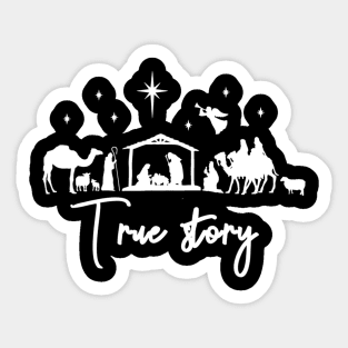 True Story Nativity Christmas Baby Jesus Manger Catholic Sticker